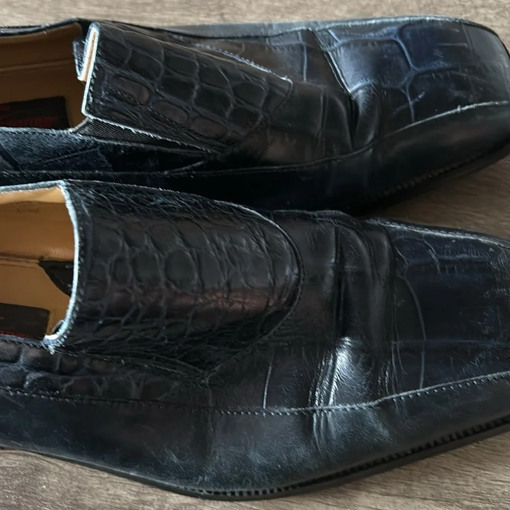 Giorgio Brutini blue snakeskin print shoes size 10